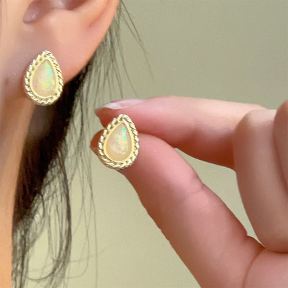 Vintage French Pearl Stud Earrings with Silver Pin Design