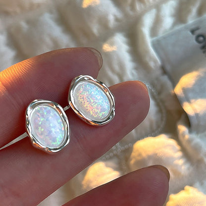 Vintage French Pearl Stud Earrings with Silver Pin Design