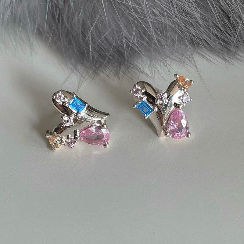 Vintage French Pearl Stud Earrings with Silver Pin Design