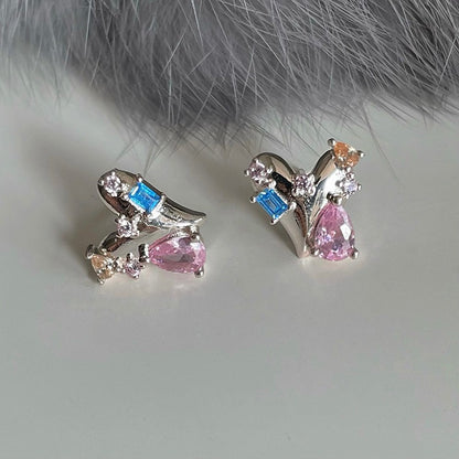 Vintage French Pearl Stud Earrings with Silver Pin Design
