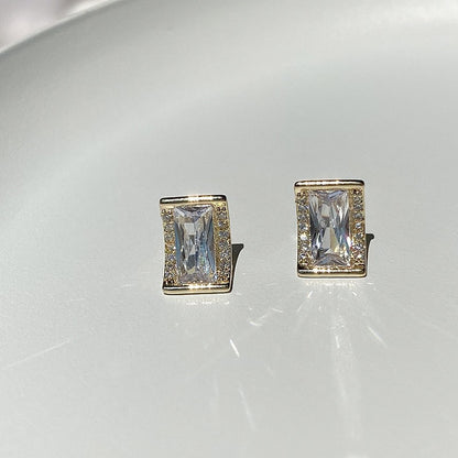 Vintage French Pearl Stud Earrings with Silver Pin Design