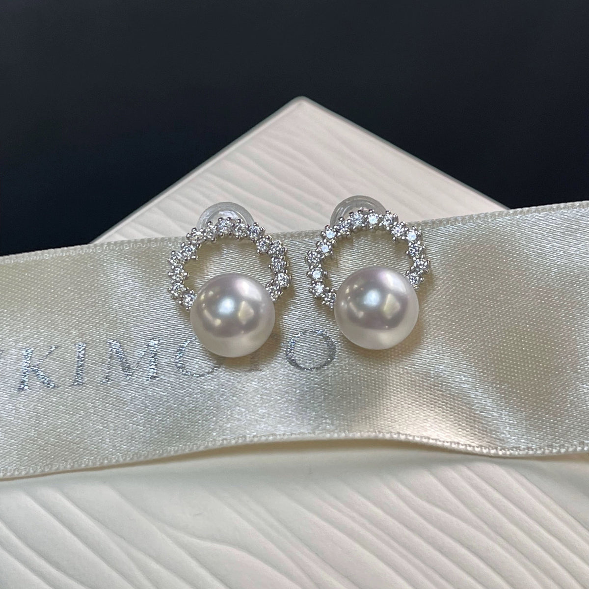 Vintage French Pearl Stud Earrings with Silver Pin Design