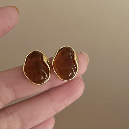 Vintage French Pearl Stud Earrings with Silver Pin Design